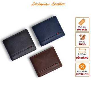 Ví nam mini nhỏ gọn da bò thật fullbox box bảo hành 12 tháng