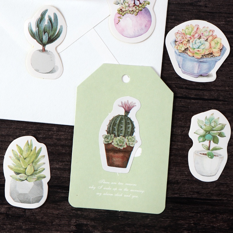 Bộ 46 Miếng Dán Trang Trí Sổ Tay Hình Cây Cối Dễ Thương