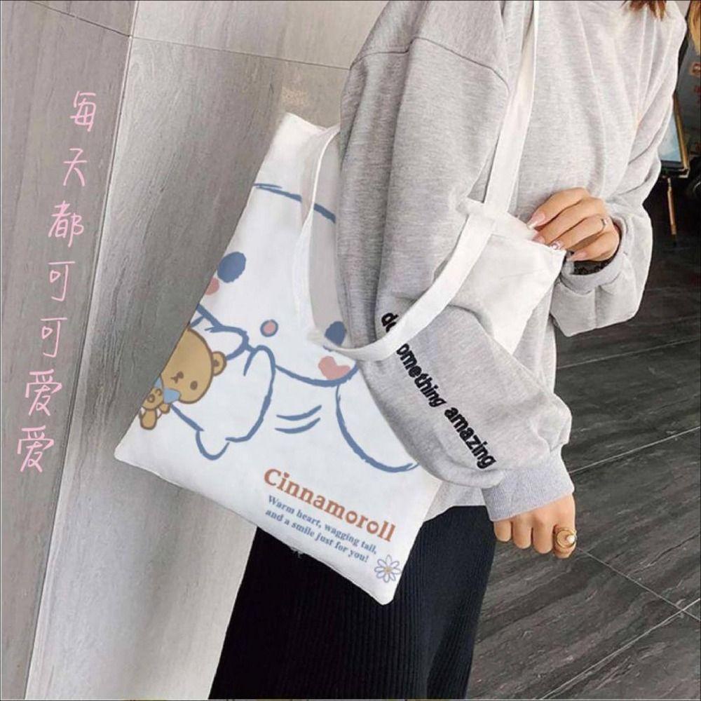 Túi vải In Hình Gấu Hoạt Hình Dễ Thương Cho Nữ