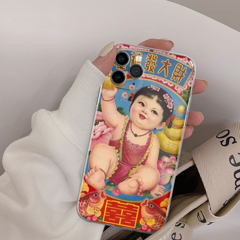 Ốp Điện Thoại TPU Mềm Chống Sốc In Chữ Trung Hoa 2023 Cho IPhone 14 13 12 PRO 12 mini 11 PRO Max Xs Max XR 6 7 8 Plus SE2020