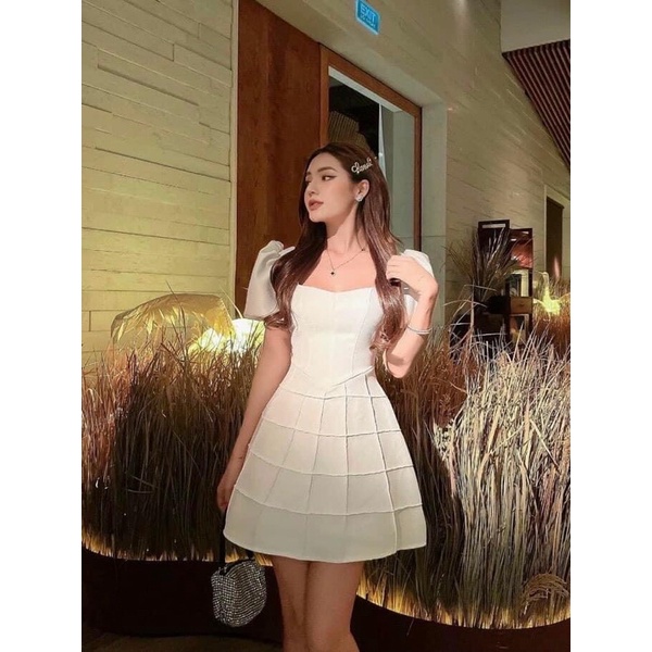 ❤Đầm tay phồng ô vuông