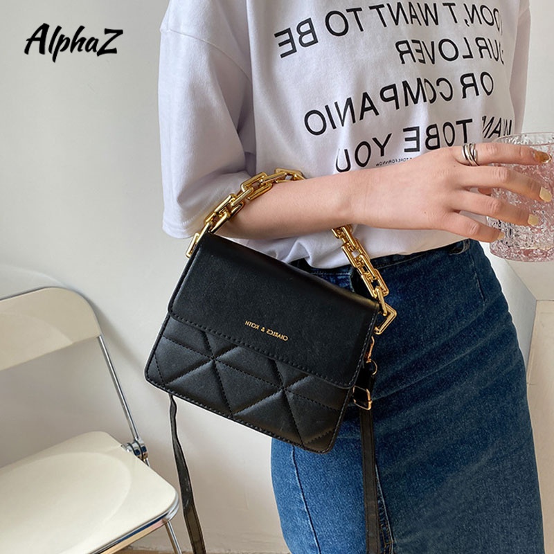AlphaZ Túi Đeo Vai Dây Bản Rộng Thêu Họa Tiết Kim Cương Thời Trang Mới Dễ Phối Đồ
