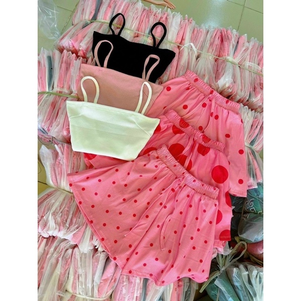 quần đùi chấm bi big size lưng thun co giãn