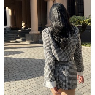 [dewifeyclub] Set dạ tweed nhũ cổ đứng Helen Tweed Set