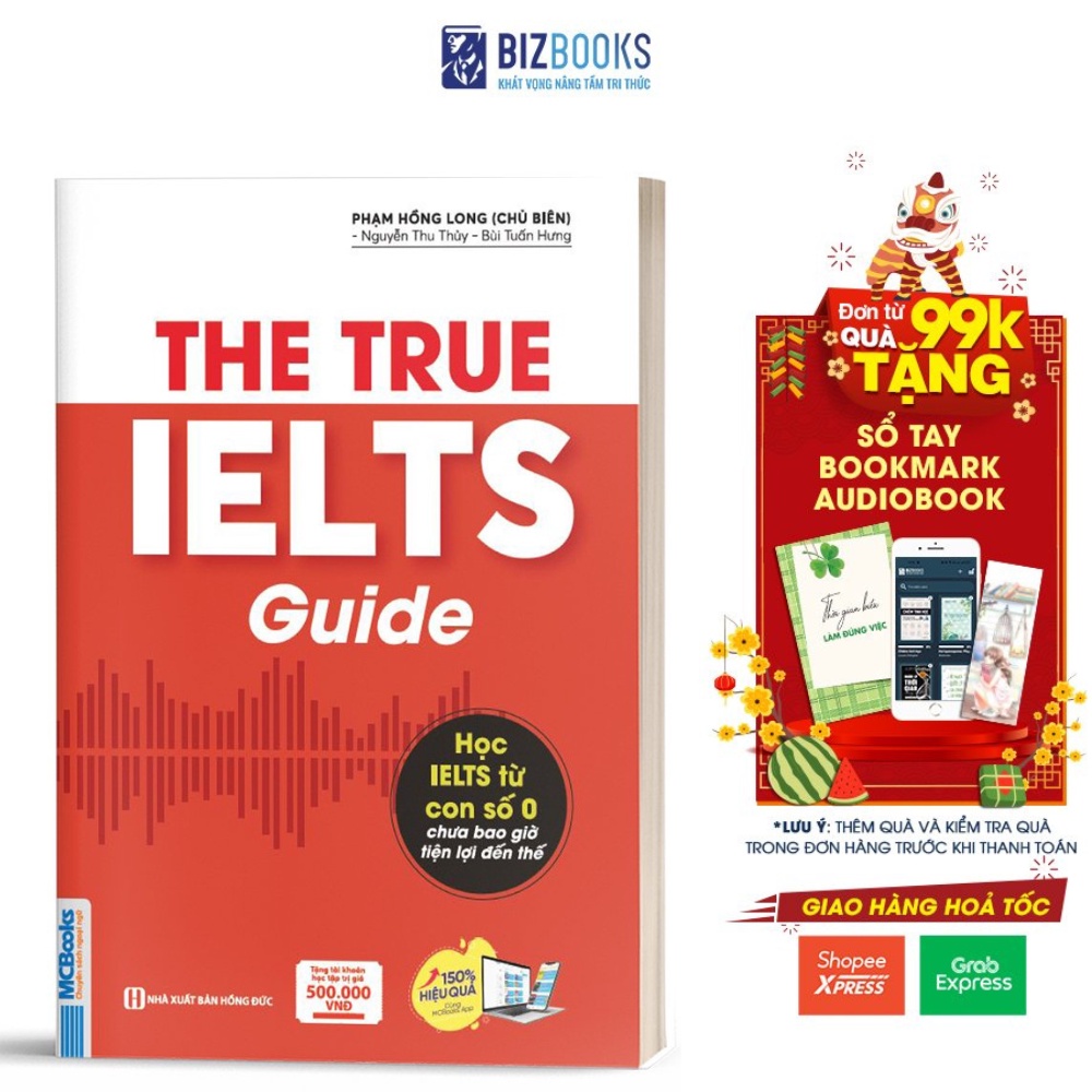 Sách - The True Ielts Guide - Cẩm nang hướng dẫn tự học IELTS chuẩn cho người mới bắt đầu - Tặng tài khoản học tập