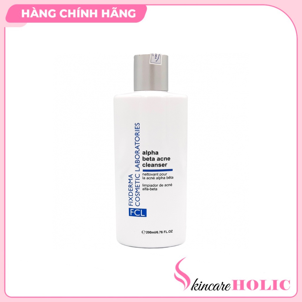 Sữa Rửa Mặt Cho Da Dầu Mụn Fixderma FCL Alpha Beta Acne Cleanser (Chai