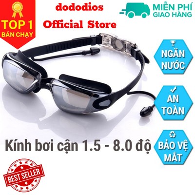 Kính Bơi Cận Có Độ (Màu Đen/Hồng) Độ Cận Thị Từ 1.5 Độ Đến 8.0 Độ Dododios Mắt Kính Cản Tia Uv Hạn Chế Sương Mờ