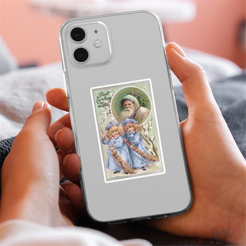 ❉ Set 01 Sticker Mini Trang Trí Giáng Sinh Phong Cách Retro ❉ Bộ 50 Sticker Chống Thấm Nước Họa Tiết Doodle Hợp Thời Trang