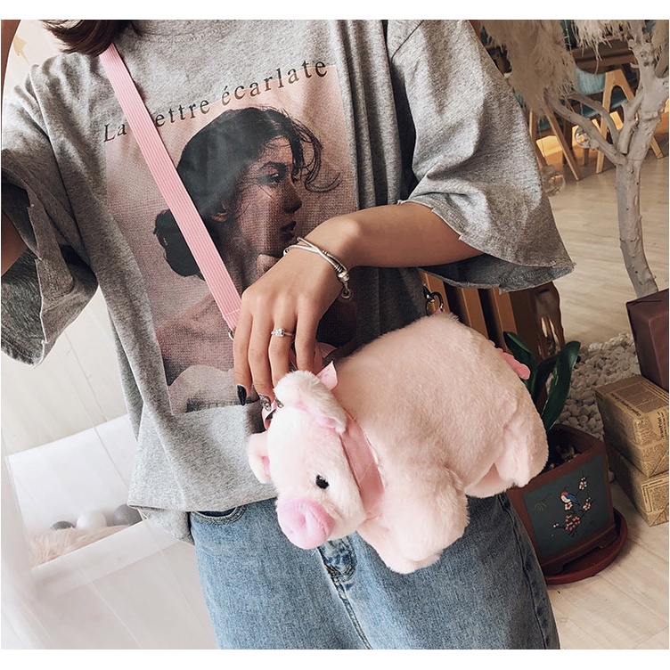 Túi xách nữ heo hồng cực đáng yêu mềm mịn lạ mắt Capucha T242