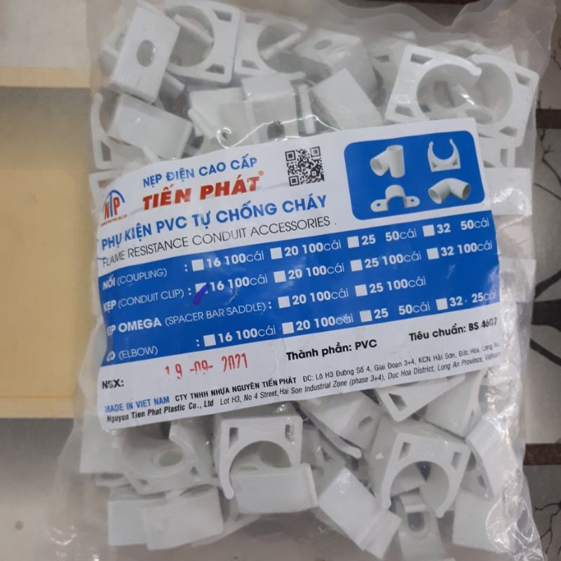 Kẹp Đỡ Ống Điện TIẾN PHÁT Phi 20, 25, 32 (Bịch 100 Cái)