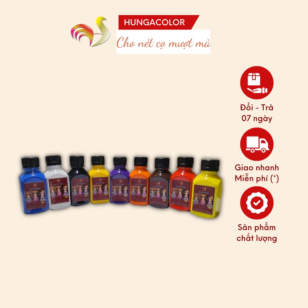 Hũ Màu Tô Tượng 350ml Hungacolor Dạng Đặc Màu Sắc Bóng Đẹp Chuyên Nghiệp