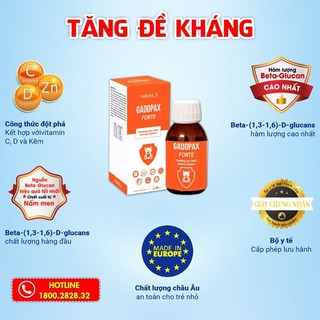 Combo 2 chai tăng đề kháng Gadopax cho trẻ cao lớn, khỏe mạnh