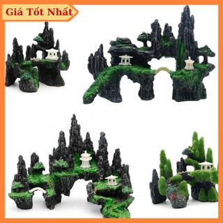 Mô hình núi đá hòn non bộ tiểu cảnh trang trí bể cá bể thủy sinh