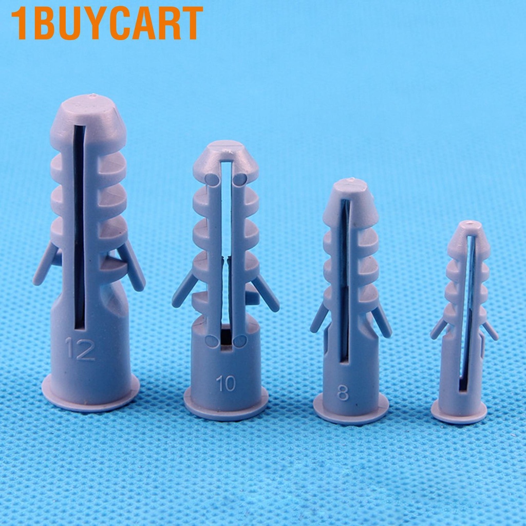 1buycart 50Pcs Wall Plug Self Tapping Screw Plastic Fastener Accessory Set Kit for Installation