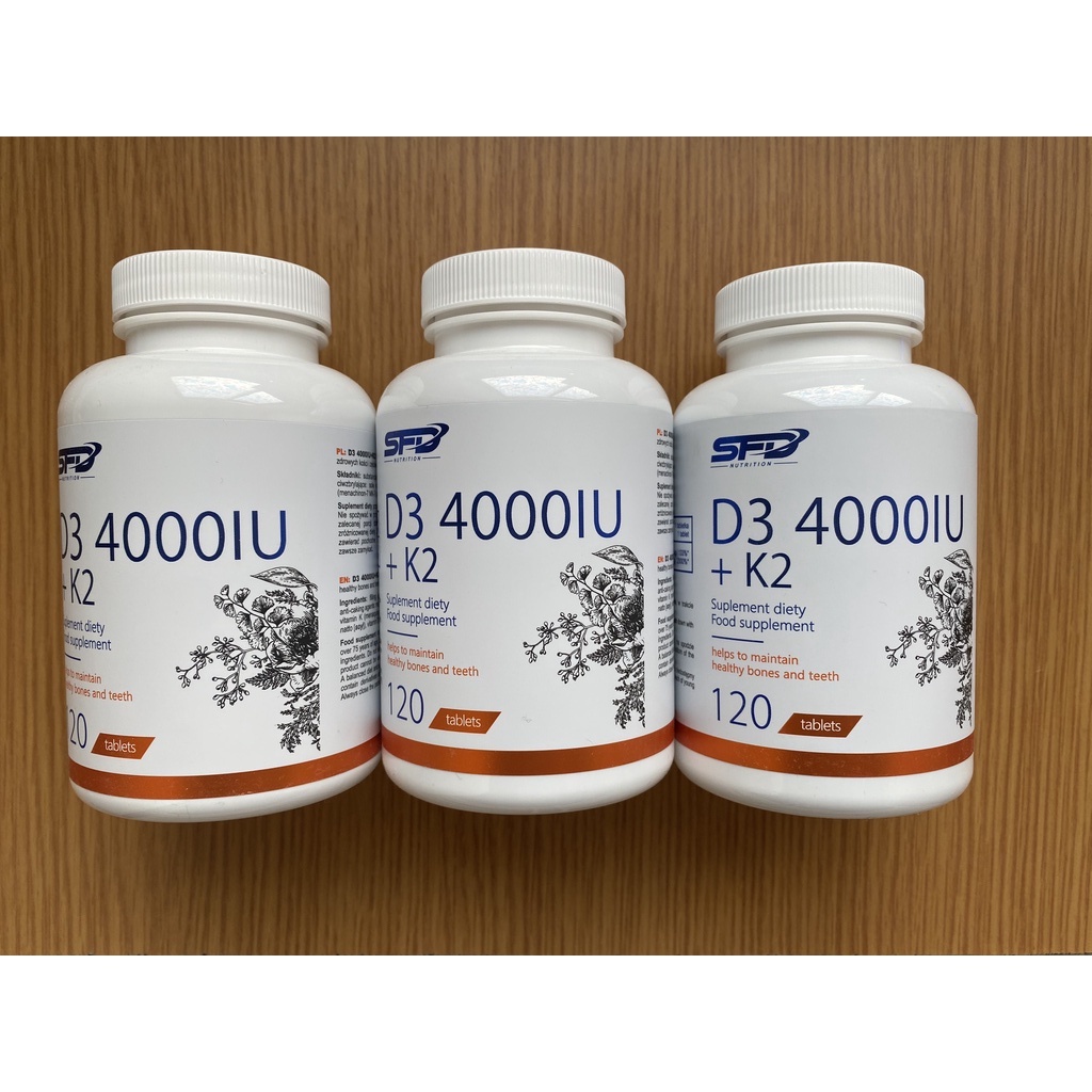 VITAMIN - SFD NUTRITION - D3 4000iu + K2 - 120 Tablets - Hỗ trợ xương khớp chắc khỏe - Từ Châu Âu