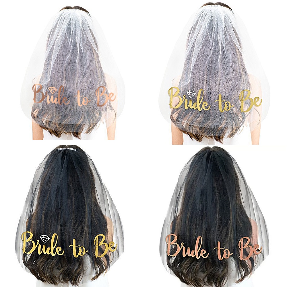 Mạng Che Mặt In Chữ Bride to Be Dùng Trang Trí Tiệc Cưới