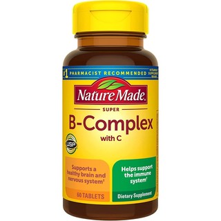 Viên uống Vitamin B tổng hợp Nature Made Super B Complex with Vitamin C and Folic Acid 60 viên