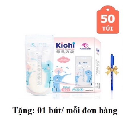 [Tặng 01 bút/ đơn hàng] Hộp túi trữ sữa mẹ Kichilachi 100ml-150ml- 250ml