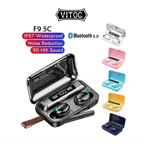 Vitog IA F9 9D SoundTWS 5.1 Tai nghe Bluetooth Tai nghe không dây Tai nghe chơi game thể thao Tai ng