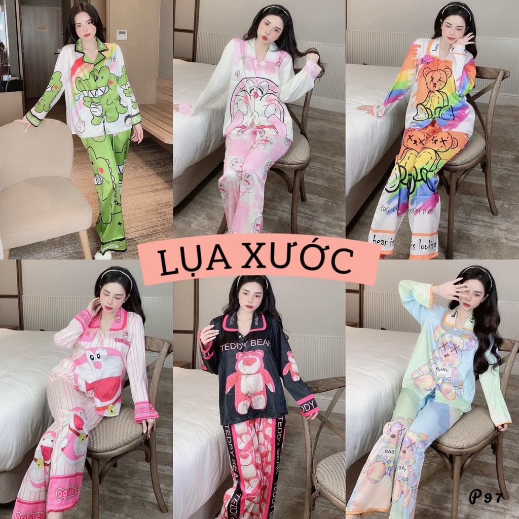 pijama tay dài lụa xước thiết kế hot nhất hiện nay, đồ bộ hot trend dẫn đầu xu hướng, pijama nữ giá rẻ chuẩn hot girl