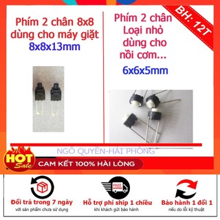 Phím bấm máy giặt 8x8x13, nút bấm 2 chân nồi cơm 6x6x5 chống nước chuyên dụng