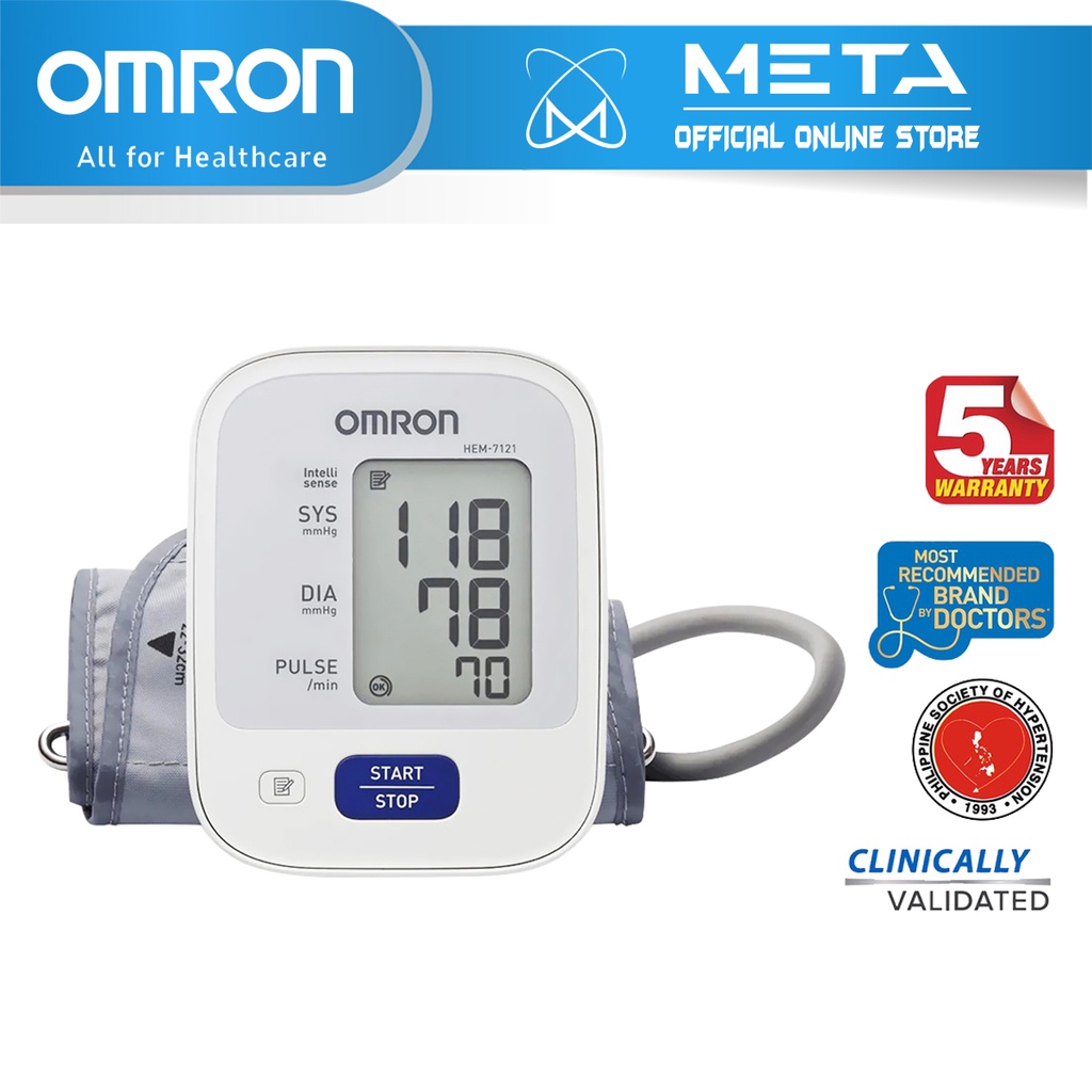 Máy Đo Huyết Áp Bắp Tay Tự Động Omron HEM-7121 | Công nghệ IntelliSense Tiên Tiến, Lưu Trữ 30 Dữ Liệu Đo