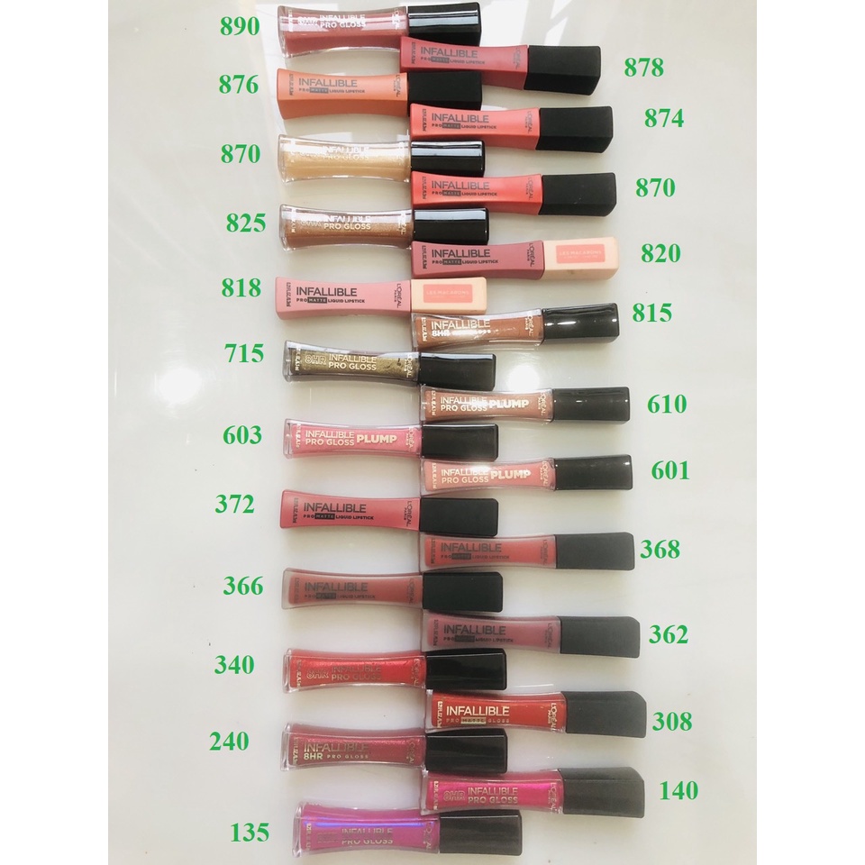 [ Hàng USA] Son Kem Lì L'Oreal Infallible Lip Pro Matte Gloss 6.3ml