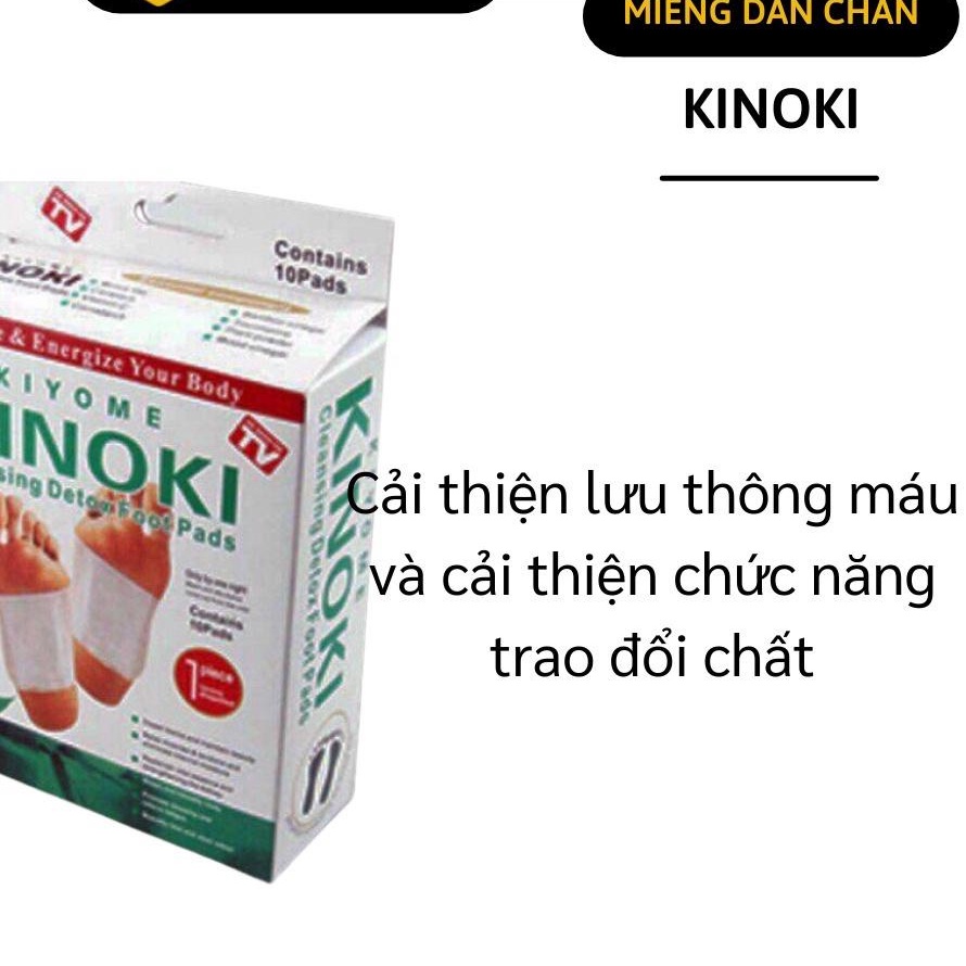 Hộp 10 Miếng Dán Chân Thải Độc Nhật Bản Kinoki Detox Foot Patch, Miếng