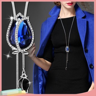 Dây chuyền dáng dài mặt hình bông hoa tulip đính đá thời trang sang trọng