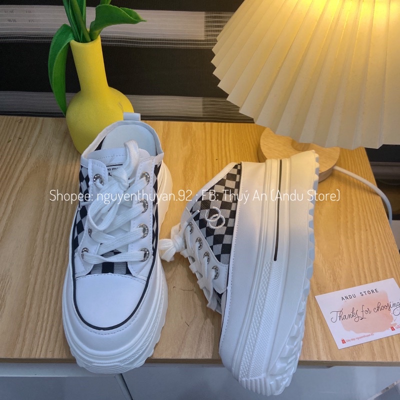 Giày sục thể thao đế bánh mì 9cm⚡️Andu Store⚡️ giày độn đế nữ