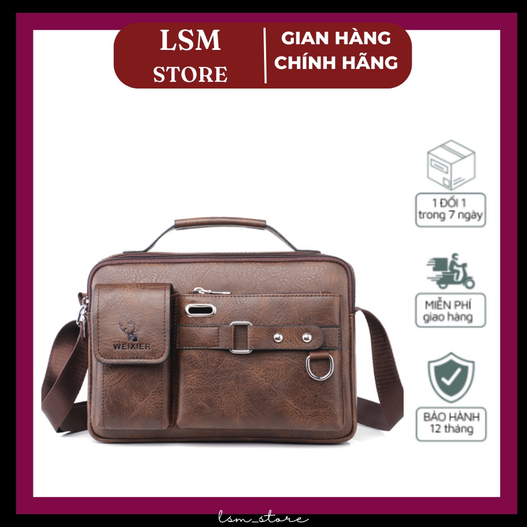 Túi Đeo Chéo Nam Da Cao Cấp WEIXIER Sang Trọng Lịch Lãm Đi Làm Đi Chơi
