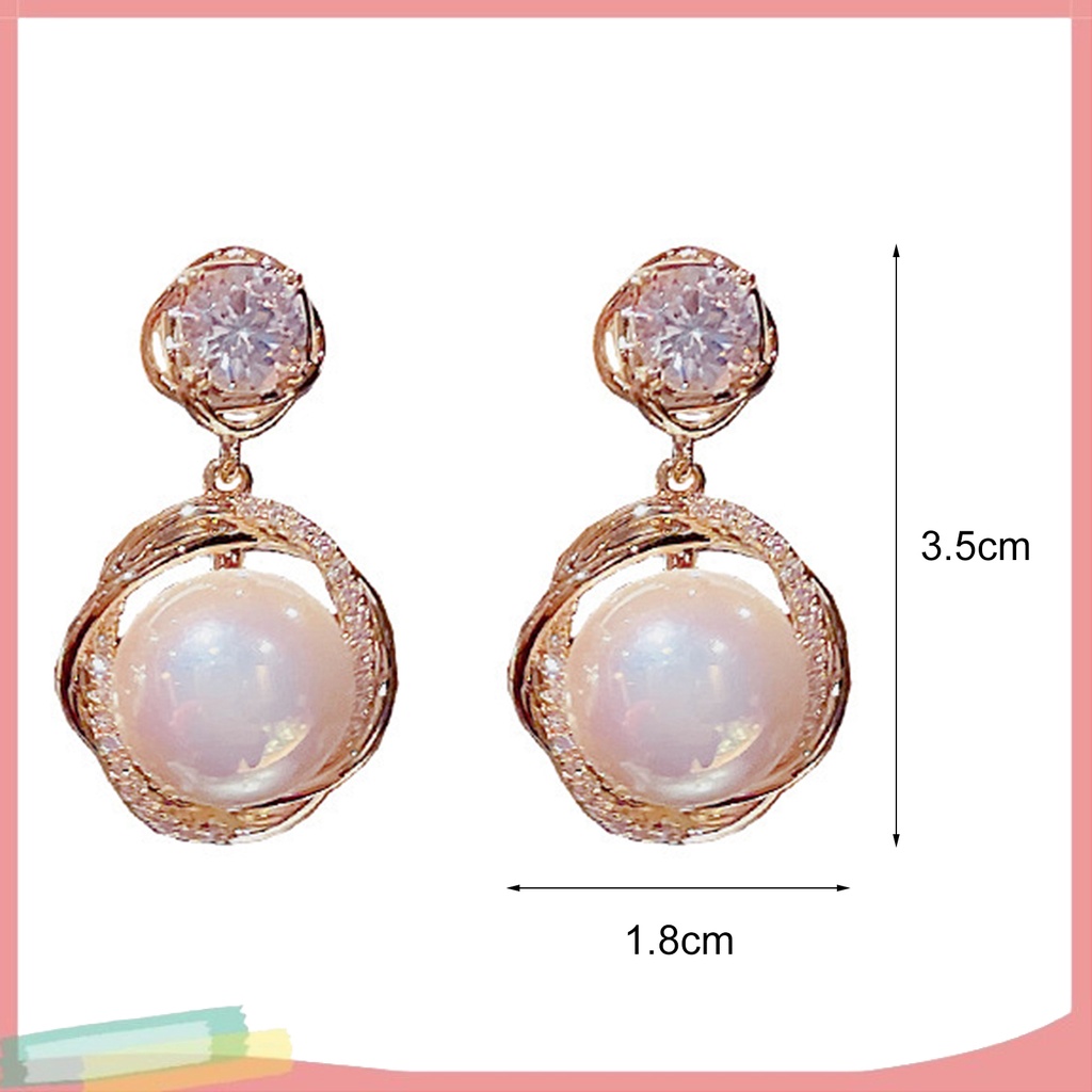 Đôi Khuyên Tai ĐíNh Kim Cương NgọC Trai Giả ThờI Trang Cho Nữ