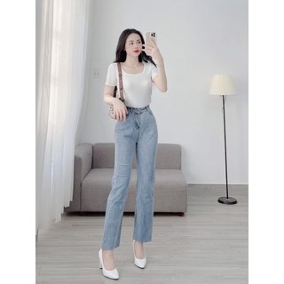 Áo thun nữ form rộng Guguno cotton cổ tròn in basic