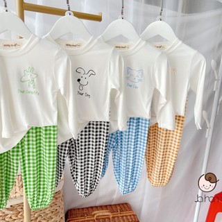  Bộ Đồ Thun Lạnh Cho Bé Gái Bé Trai Dài Tay Minky Mom Quần Alibaba Caro Bộ Thu Đông Cho Bé DT-CARO1 