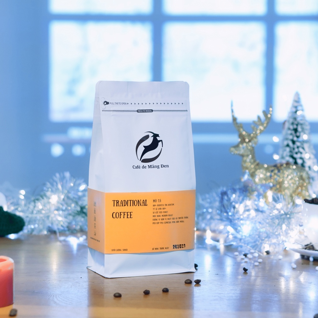 Cà phê truyền thống rang mộc - 100% Robusta - Cafe de Măng Đen