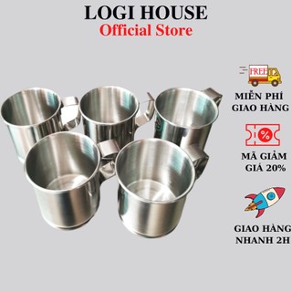 [COMBO 10 LY] Ca inox có quai uống nước , ly làm đá bằng inox cao cấp