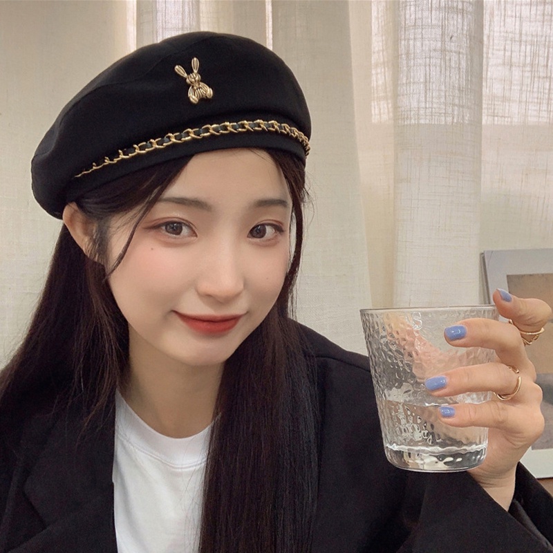 Mũ Beret Lông Thỏ Dễ Thương Xinh Xắn Cao Cấp