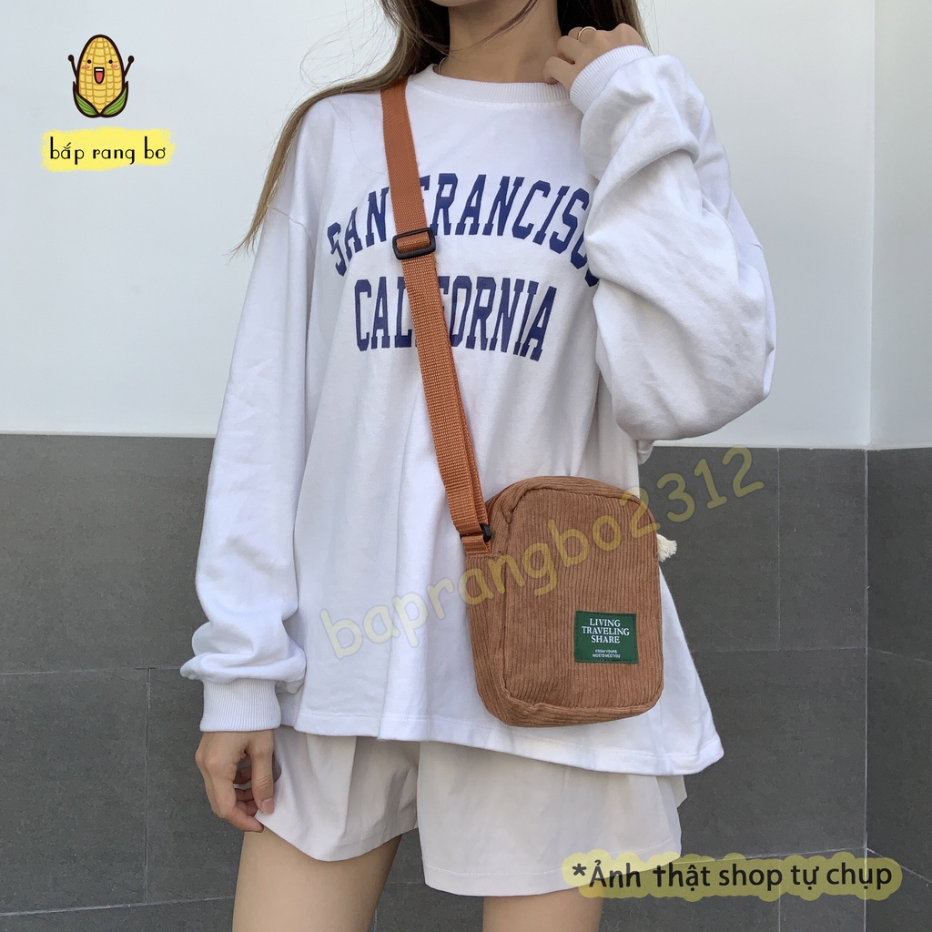 TÚI NHUNG CHỮ NHẬT NHỎ ĐEO CHÉO ĐI CHƠI CAFE