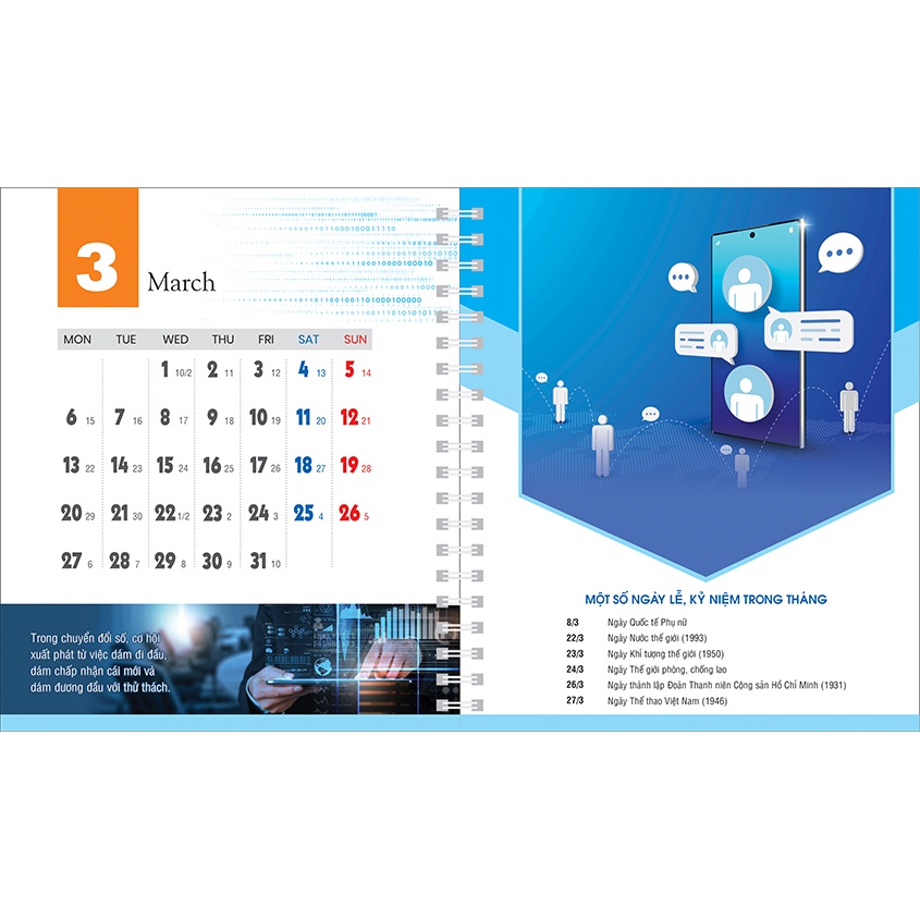 Lịch để bàn đế nhựa Chuyển đổi số quốc gia