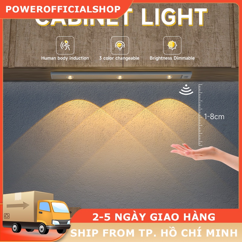 Tủ Đèn LED Tủ Đèn Không Dây Siêu Mỏng USB Sạc Cảm Ứng Cơ Thể Con Người Đèn Ngủ Tủ Chiếu Sáng Nhà Bếp