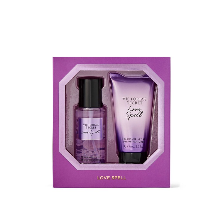 Bộ Quà Tặng Xịt Thơm Và Dưỡng Thể VICTORIA'S SECRET VS Mini Mist Lotion Gift Set 75ml x 2