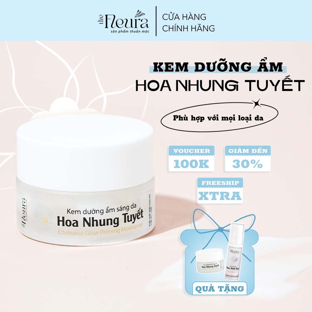Kem Dưỡng Ẩm Sáng Da Cho Da Dầu Mụn Nhạy Cảm, Giảm Đốm Nâu Trên Da, Dưỡng Da Mềm Mịn, Cải Thiện Lỗ Chân Lông The Fleura