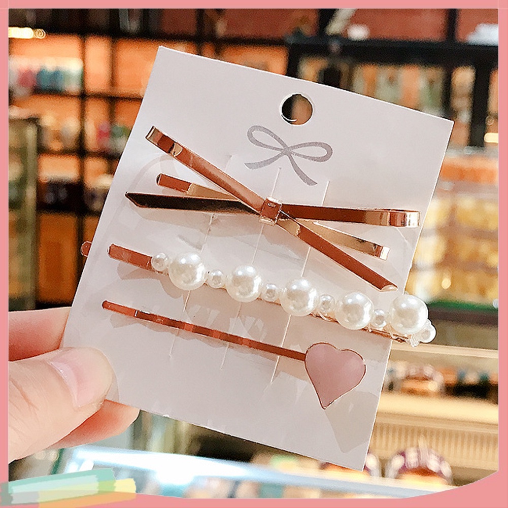 Phụ kiện gài tóc kiểu ngọc trai giả sáng lấp lánh thời trang cho nữ