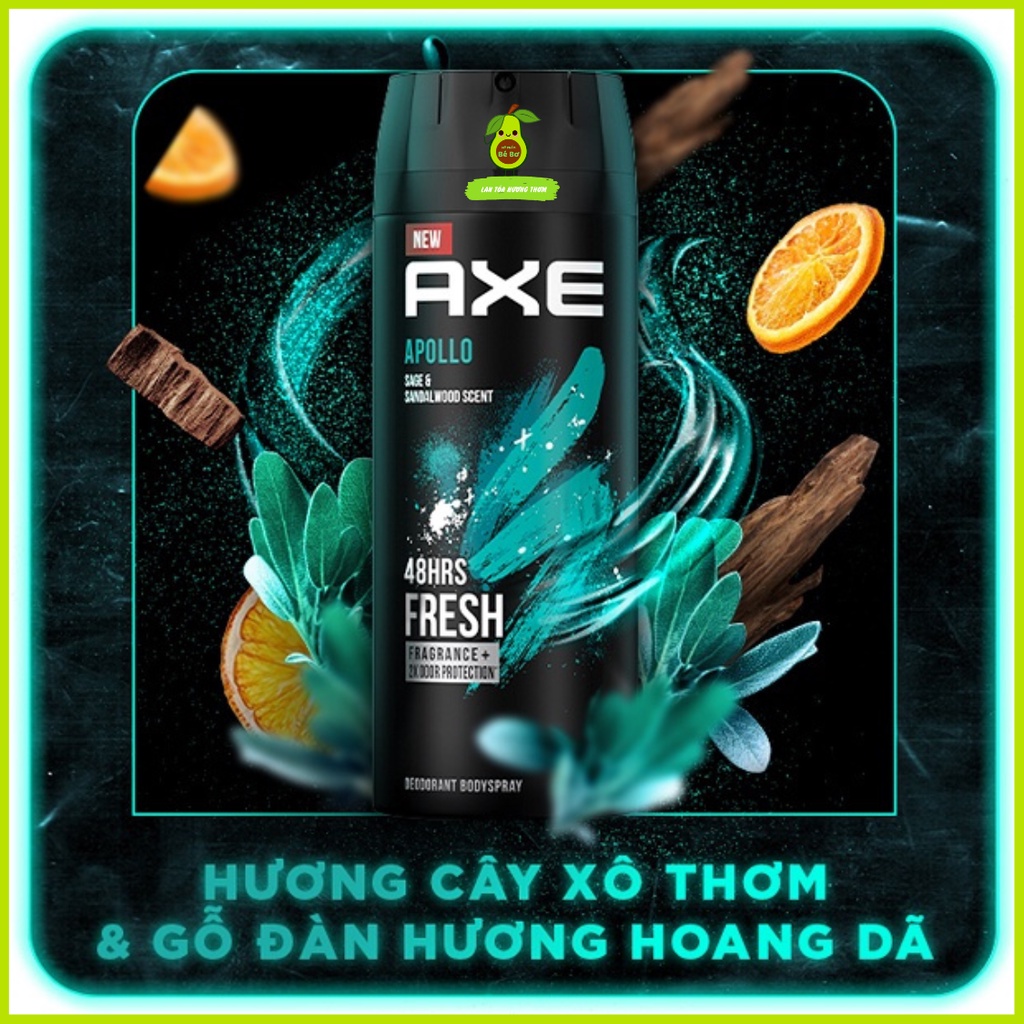 Xịt nước hoa nam toàn thân AXE 135ml - Xịt khử mùi hương nước hoa nam AXE kháng khuẩn nhập Thái Lan ngăn đổ mồ hôi nách