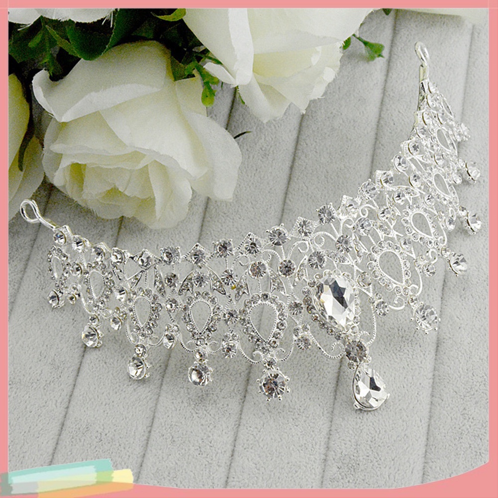 Băng Đô Hợp Kim Trang Trí Vương Miện Đính Đá Lấp Lánh Thời Trang Cho Nữ