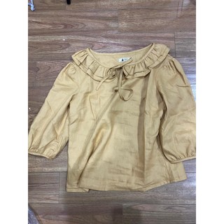 áo sơ mi Linen cổ sen , ảnh chụp thật cận chât