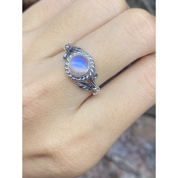 nhẫn bạc 950 đá moonstone!