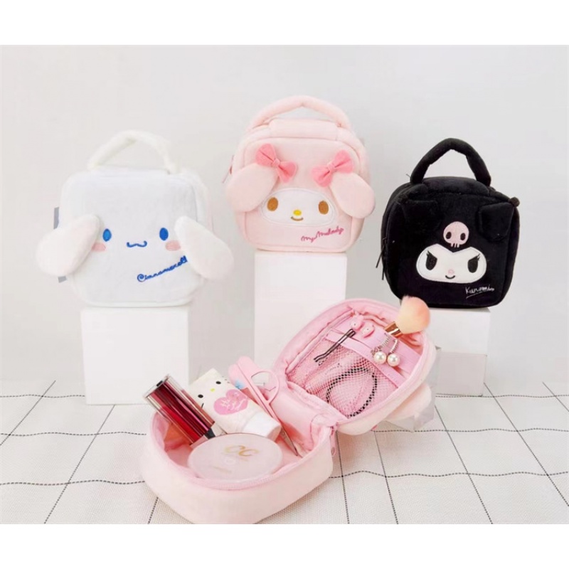 Sanrio Túi Đựng Mỹ Phẩm Bằng Vải Bông Họa Tiết Thỏ Cinnamoroll Dễ Thương Thời Trang Cho Nữ