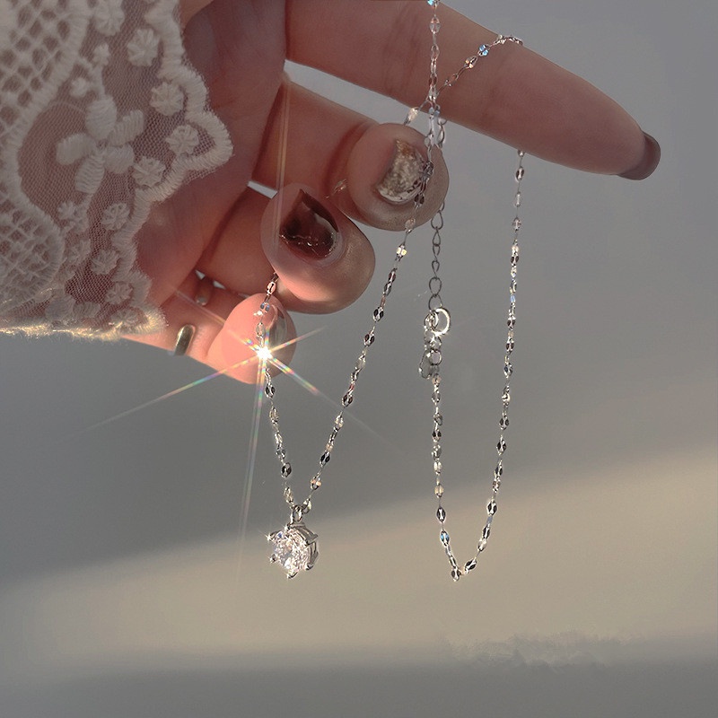 Vòng cổ Hàn Quốc JP5K9 JP5 Đính Đá Zircon Sang Trọng Cho Nữ