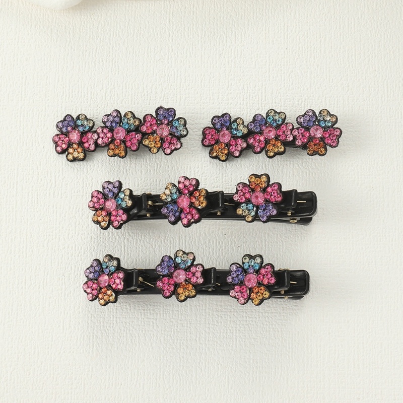 Kẹp Tóc Mỏ Vịt Bện Nhiều Kẹp Tóc Đính Đá